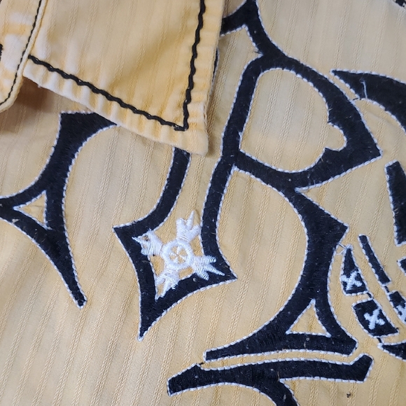 Elelant Roar Mustard Shirt Long sleeve Country Western Biker - Picture 15 of 16